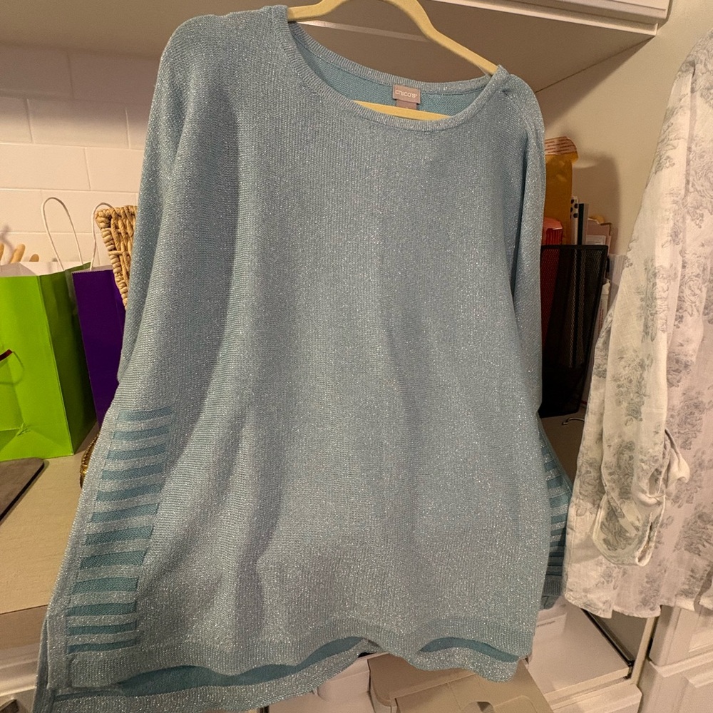 NWT Chico's Seafoam Knit Tank with Subtle Texture